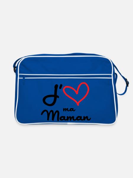 J'aime ma maman - Fête des Mères - Sac Retro - bleu/blanc - Devant