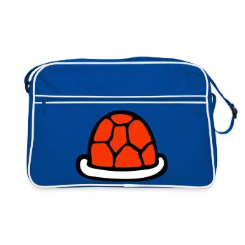 Turtle shell without turtle cute shell - Retro Bag - blue/white - Front
