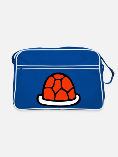 Turtle shell without turtle cute shell - Retro Bag - blue/white - Front
