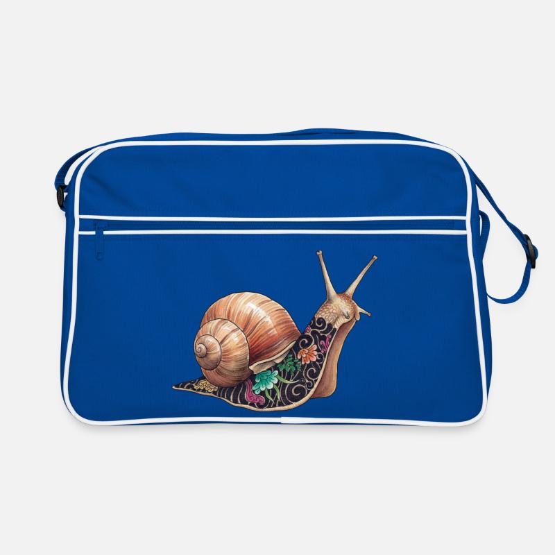 Yakuza Snail – Die langsame Tinte - Retro Tasche - Blau/Weiß