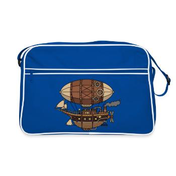 Steampunk Airship - Retro Bag - blue/white - Front