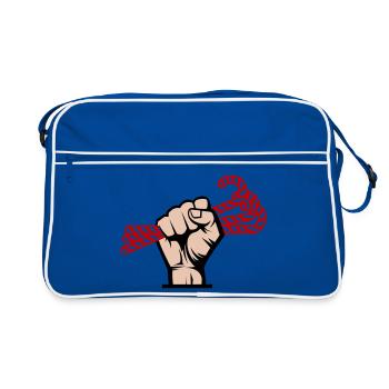 Je veux des bonbons, révolutionnaire, slogan et design en sucre - Sac Retro - bleu/blanc - Devant