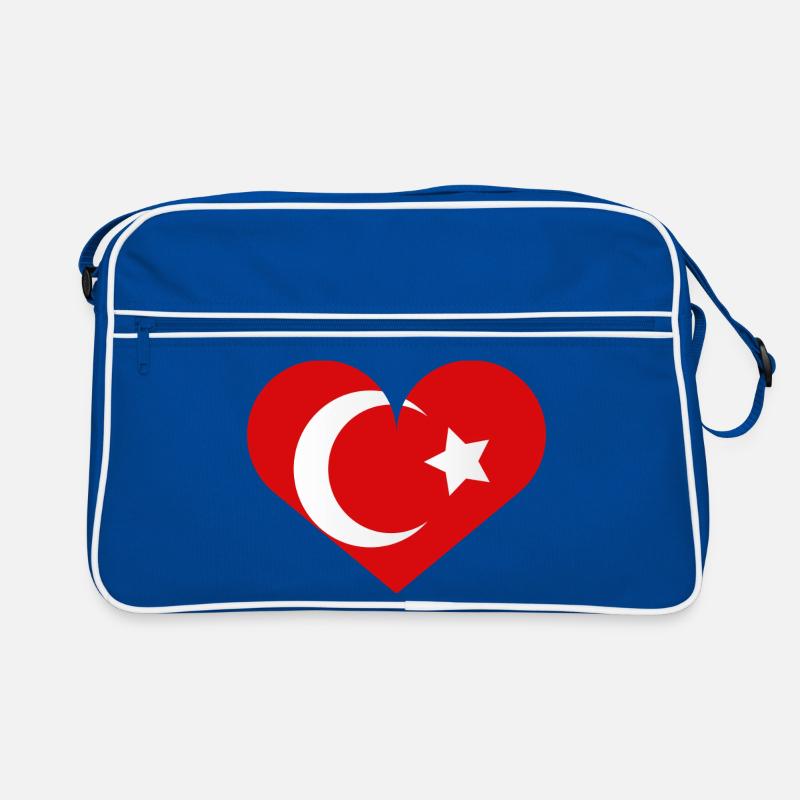 Drapeau turc en forme de cœur Sac Retro
