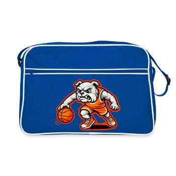 Mascotte de dribble puissant du basketball des Bulldogs - Sac Retro - bleu/blanc - Devant