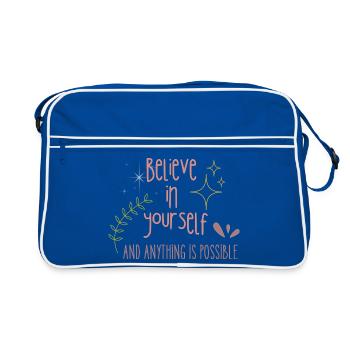 Believe in yourself - Retro Bag - blue/white - Front