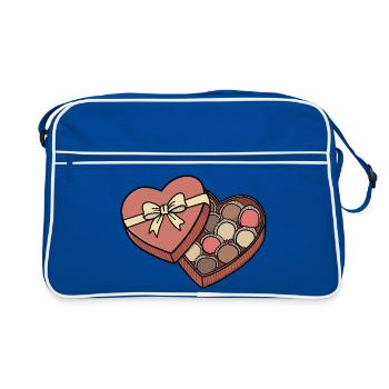 Valentin romantique en forme de cœur en boîte de chocolats - Sac Retro - bleu/blanc - Devant