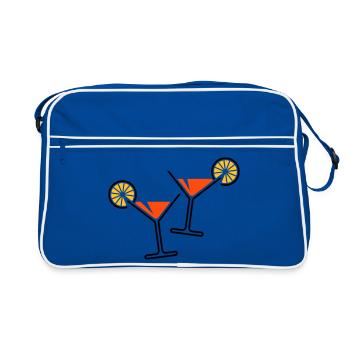 2 Cocktail Glasses / Cocktail / Martini + (Orange) - Retro Bag - blue/white - Front