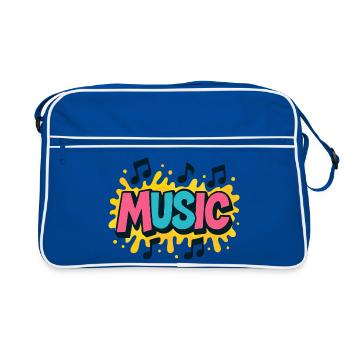 Colorful Music Pop Music Notes - Retro Bag - blue/white - Front