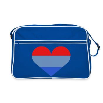 Drapeau luxembourgeois en forme de cœur - Sac Retro - bleu/blanc - Devant