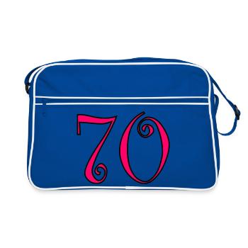 70. 70 ANS. 70e ANNIVERSAIRE. ANNIVERSAIRE 70 ANS. - Sac Retro - bleu/blanc - Devant