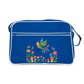 Printemps, la nature s’éveille à une nouvelle vie - Sac Retro - bleu/blanc - Devant