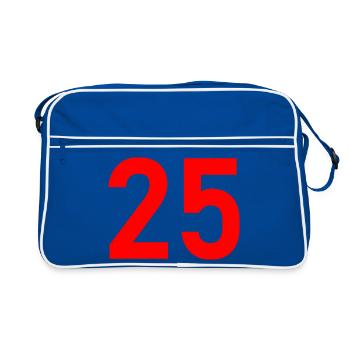 25. 25 ANS. 25e ANNIVERSAIRE. ANNIVERSAIRE 25 ANS. - Sac Retro - bleu/blanc - Devant