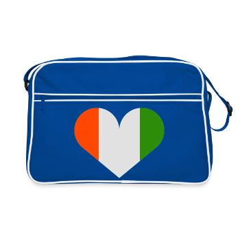 Irish flag in the shape of a heart - Retro Bag - blue/white - Front