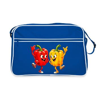 Poivrons Légumes au bal - Sac Retro - bleu/blanc - Devant
