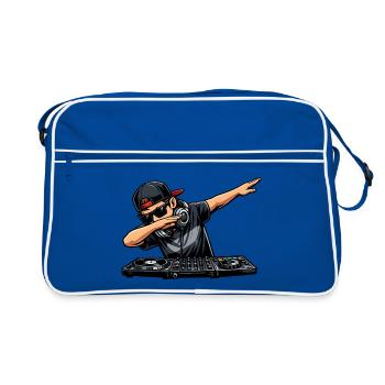 Dabbing DJ - Retro Tasche - Blau/Weiß - Vorne