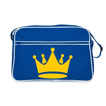 yellow crown birthday gift birthday gifts - Retro Bag - blue/white - Front