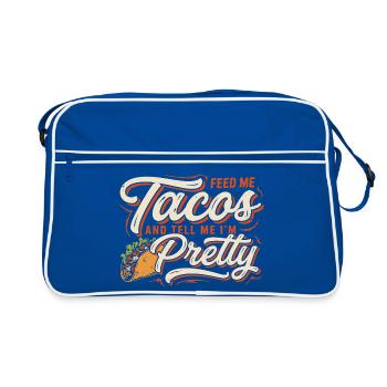 Tacos and Tell Me I'm Pretty - Retro Bag - blue/white - Front