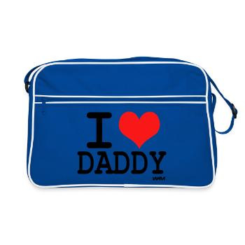 I love daddy J'aime papa - couleurs au choix - Sac Retro - bleu/blanc - Devant