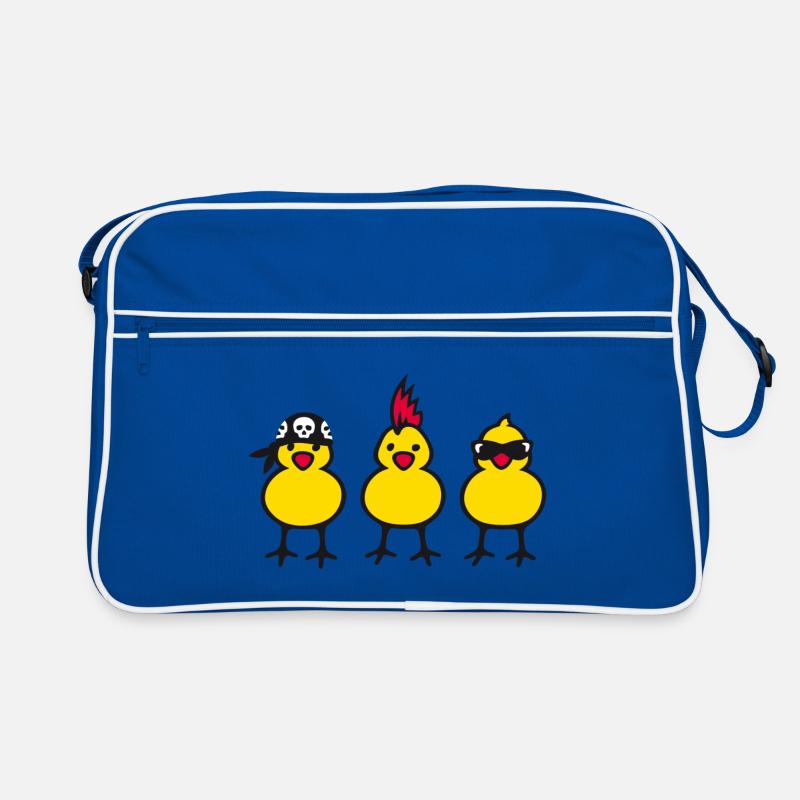 three chicks (b) - Sac Retro - bleu/blanc