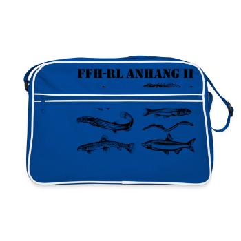 FFH-Anhang II Fische - Retro Tasche - Blau/Weiß - Vorne