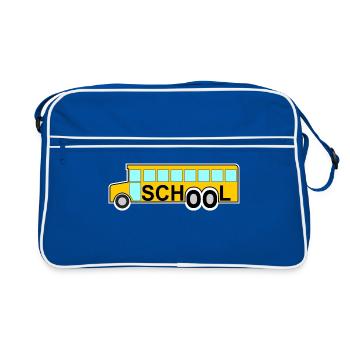 school school bus school bus - Retro Bag - blue/white - Front