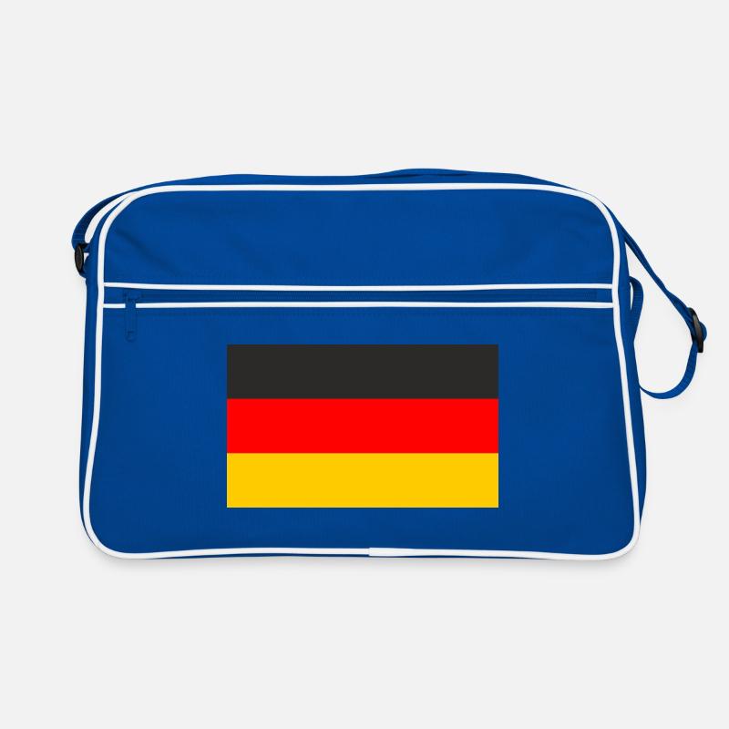 DEUTSCHE FLAGGE - Retro Tasche - Blau/Weiß