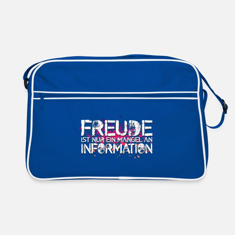 Freude ist nur ein Mangel an Information - Retro Tasche - Blau/Weiß