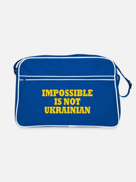 impossible is not ukrainian - ukraine - Sac Retro - bleu/blanc - Devant
