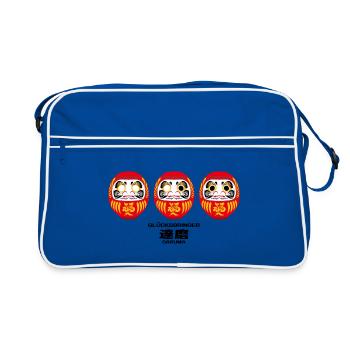 Daruma - Glücksbringer - Retro Tasche - Blau/Weiß - Vorne