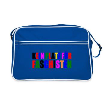 No place for fascists - Retro Bag - blue/white - Front
