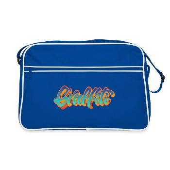 Inscription graffiti - Sac Retro - bleu/blanc - Devant