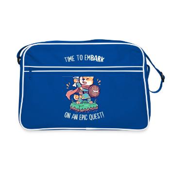Time to EmBARK on an Epic Quest - Retro Bag - blue/white - Front