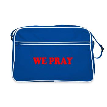 We pray - Retro Bag - blue/white - Front
