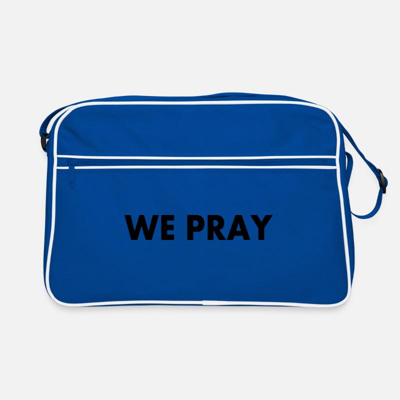We pray - Retro Tasche - Blau/Weiß
