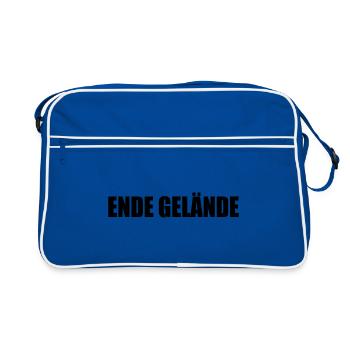 Ende gelände - Retro Tasche - Blau/Weiß - Vorne