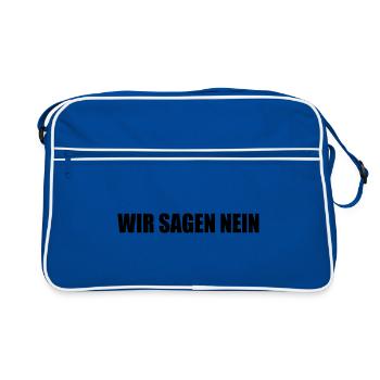 Wir sagen nein - Retro Tasche - Blau/Weiß - Vorne
