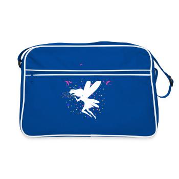 Stinkerbell fée elfe paillettes poussière dicton drôle - Sac Retro - bleu/blanc - Devant