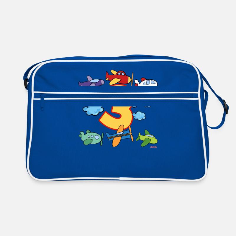 Geburtstag 3 Jahre Flugzeug Drei Retro Tasche