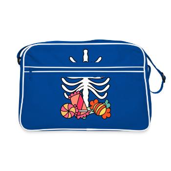 Halloween squelette ribcage enfants - Sac Retro - bleu/blanc - Devant