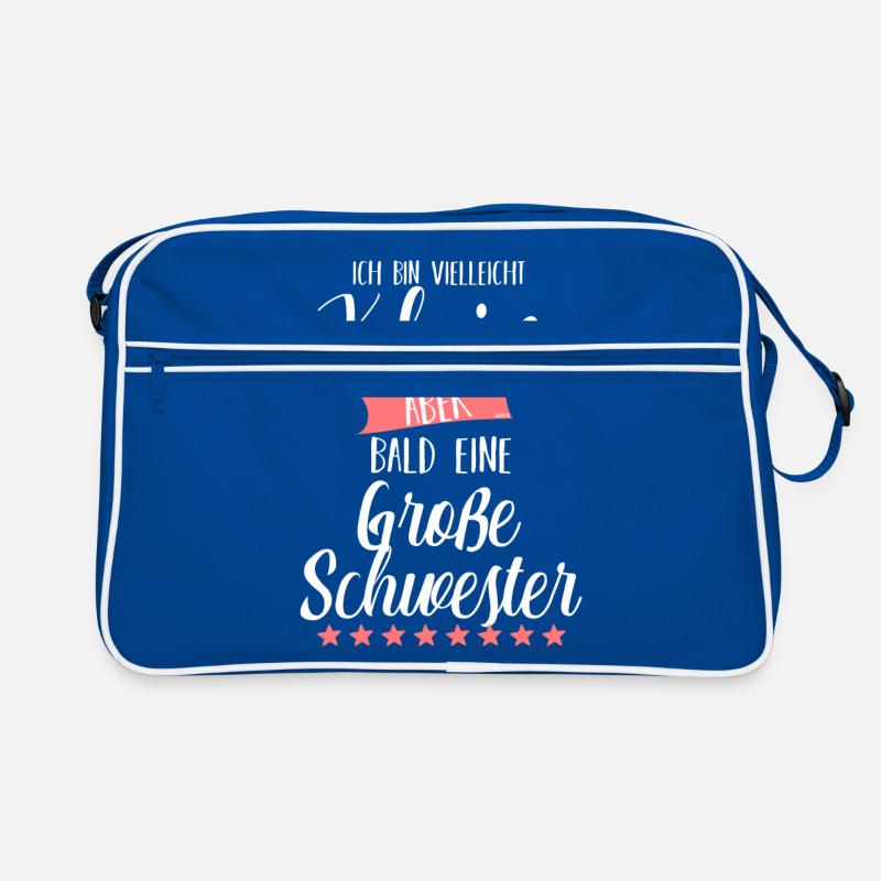 Werdende Große Schwester Süß Spruch Retro Tasche