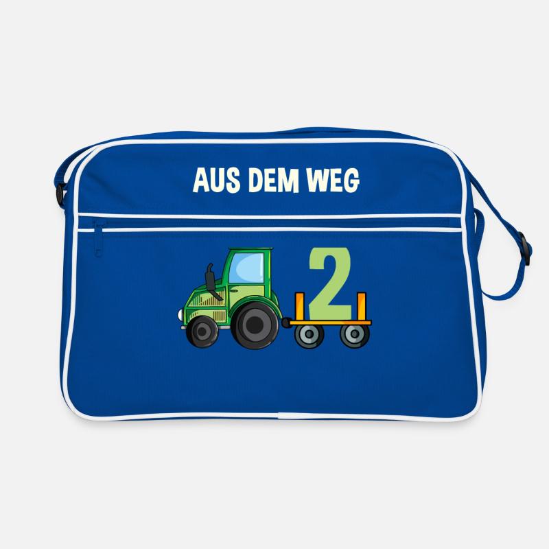 Traktor 2. Geburtstag Jungen 2 Jahre Kinder Retro Tasche