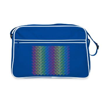 Pride Herzen Regenbogenfahne Regenbogen - Retro Tasche - Blau/Weiß - Vorne