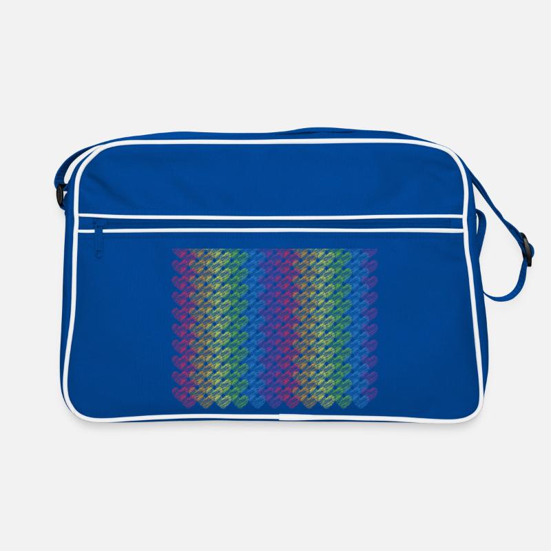 Pride Herzen Regenbogenfahne Regenbogen Retro Tasche