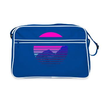 VAPORWAVE Sunset Mountains Scenery - Sac Retro - bleu/blanc - Devant