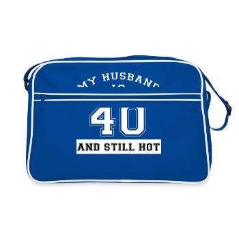 My Husband Is 40 And Still Hot Funny 40th - Retro Bag - blue/white - Front