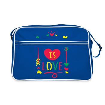 Jah is Love Gift for Rastafari & Reggae music & - Retro Bag - blue/white - Front