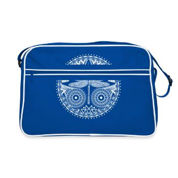 Design magique croissant de lune libellule Mandala - Sac Retro - bleu/blanc - Devant