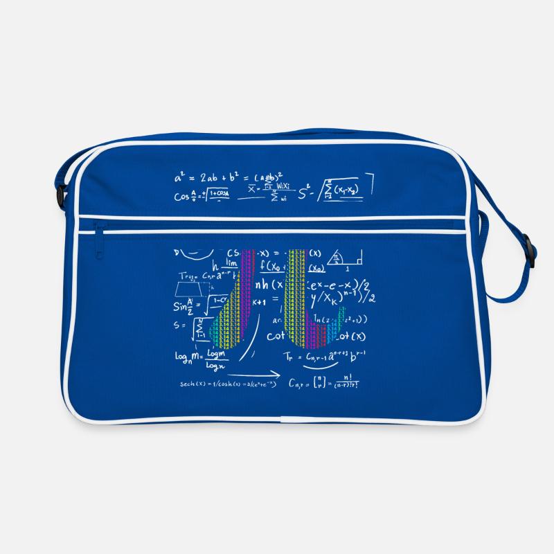 Pi Jour 3.14 Pi symbole avec math equations cadeau - Sac Retro - bleu/blanc