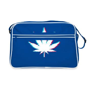 Feuille de marijuana Vaporwave esthétique avec Glitch - Sac Retro - bleu/blanc - Devant