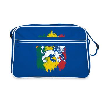 Drapeau Reggae Rastafarian avec Rasta Lion Of Judah - Sac Retro - bleu/blanc - Devant